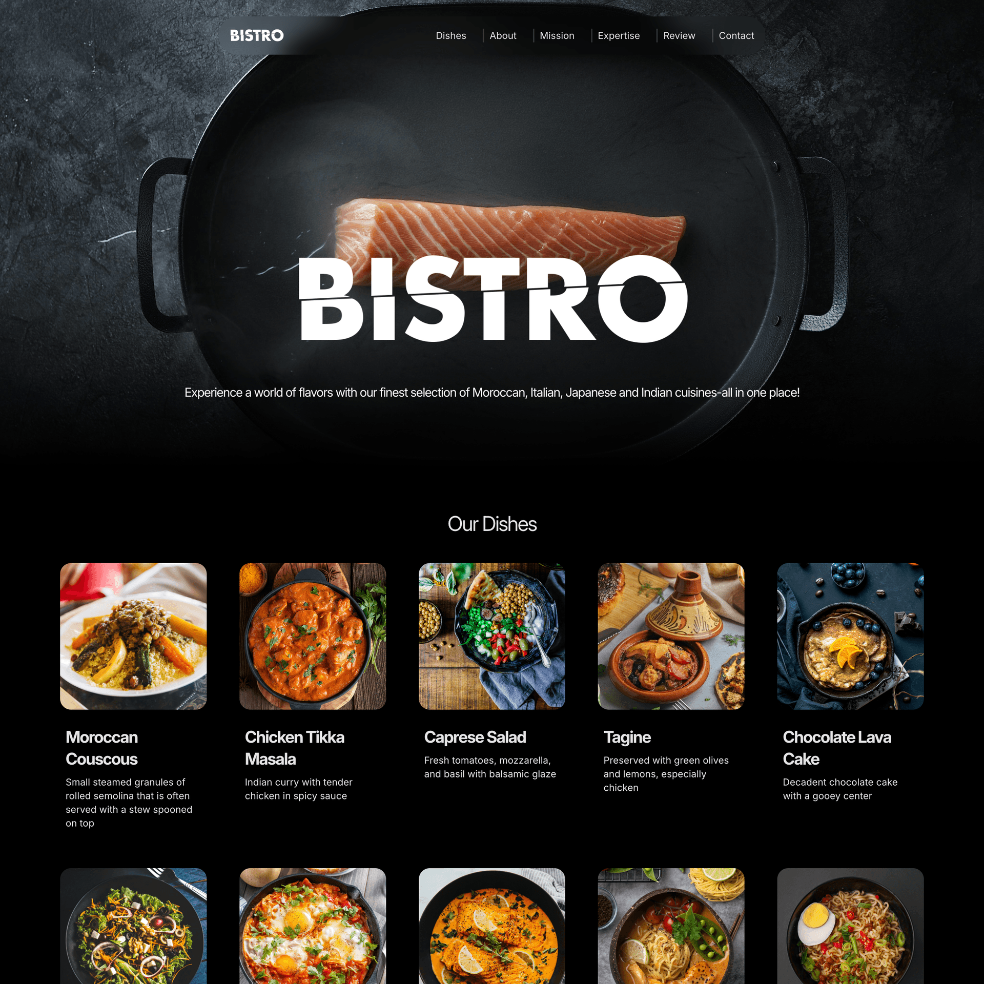 BISTRO Restaurant Landing Page