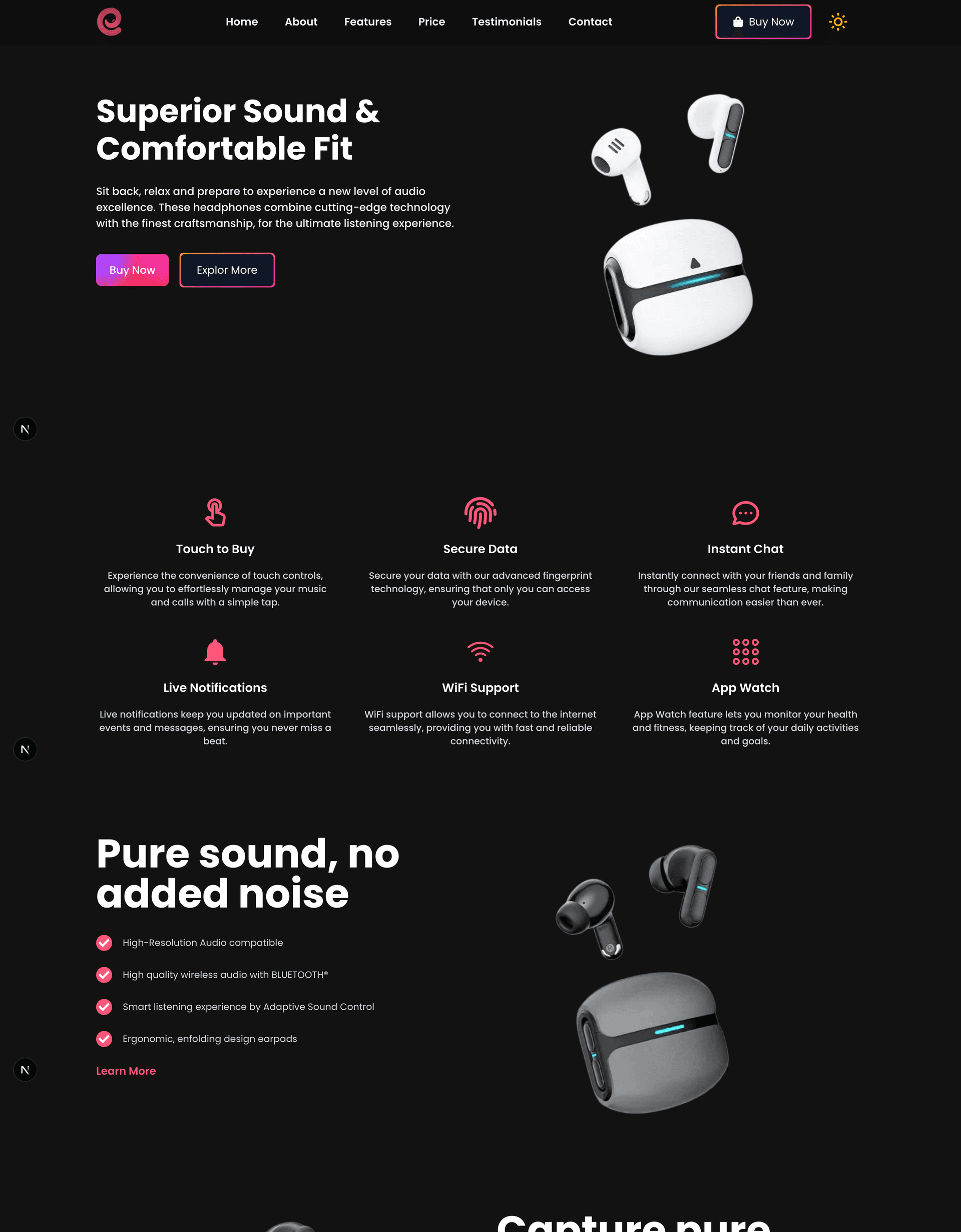 Earbuds Store Landing Page